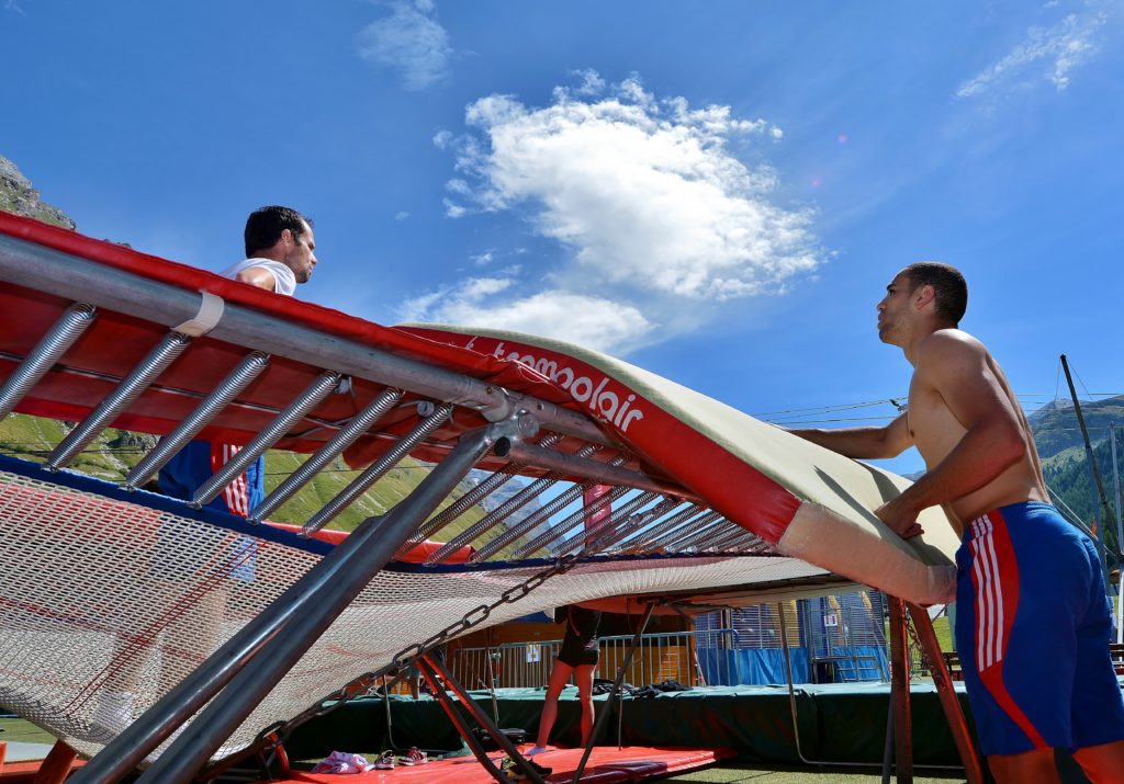 Stage compétiteurs équipe France trampoline Redha